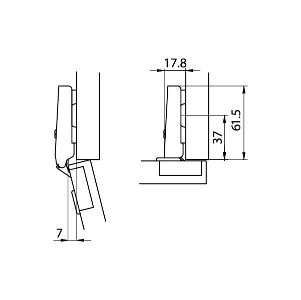 Hafele M.S. Tas Menteşe Tam Deve 48/6 Dübelli, 10mm