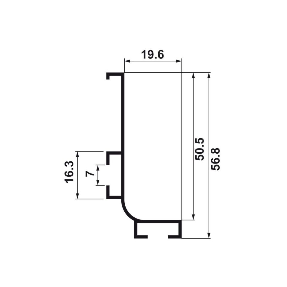 Hafele STRIATA-II-L Profil Kulp Parlak Krom 4200mm