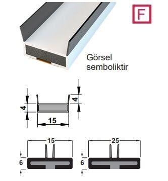 Hafele Akustik Fitil Kahverengi 15x6x2100mm