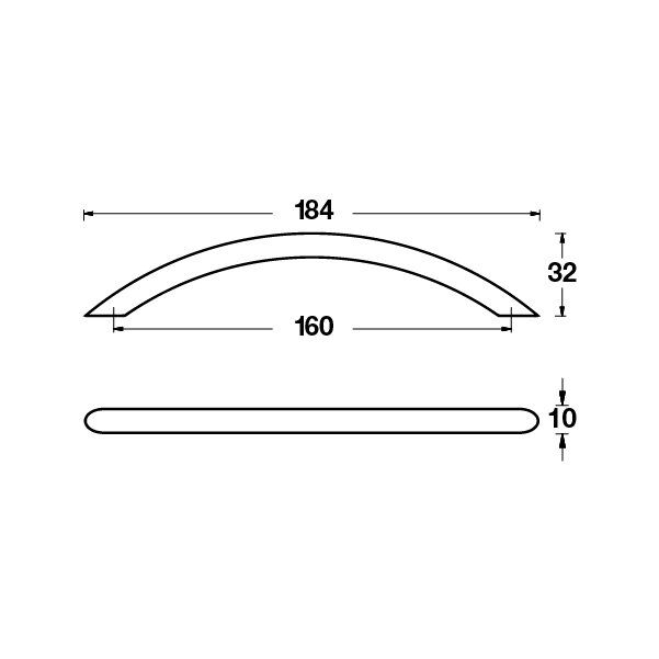 Hafele Mobilya Kulpu Rune 160mm Paslanmaz Çelik