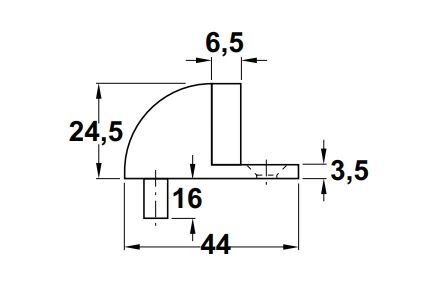 Hafele Stoper Zemine Vidalı Montaj 44x25mm Parlak Altın