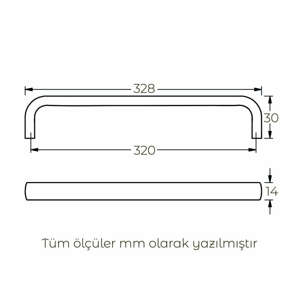 Hafele Mobilya Kulpu Umberto III 320mm Paslanmaz Çelik