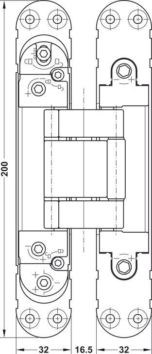 Hafele CDH 120 Gizli Menteşe Mat Nikel 140kg