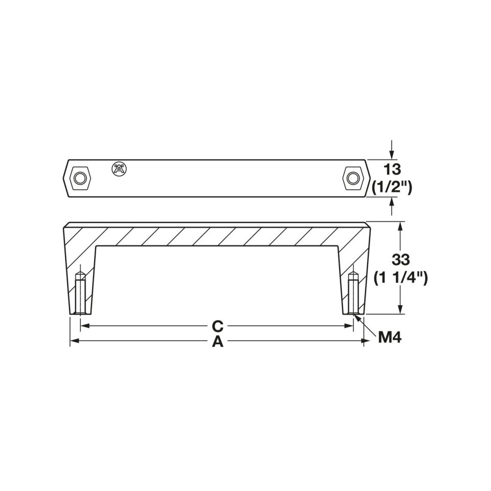 Hafele H2585 Kulp Parlak Krom 128mm