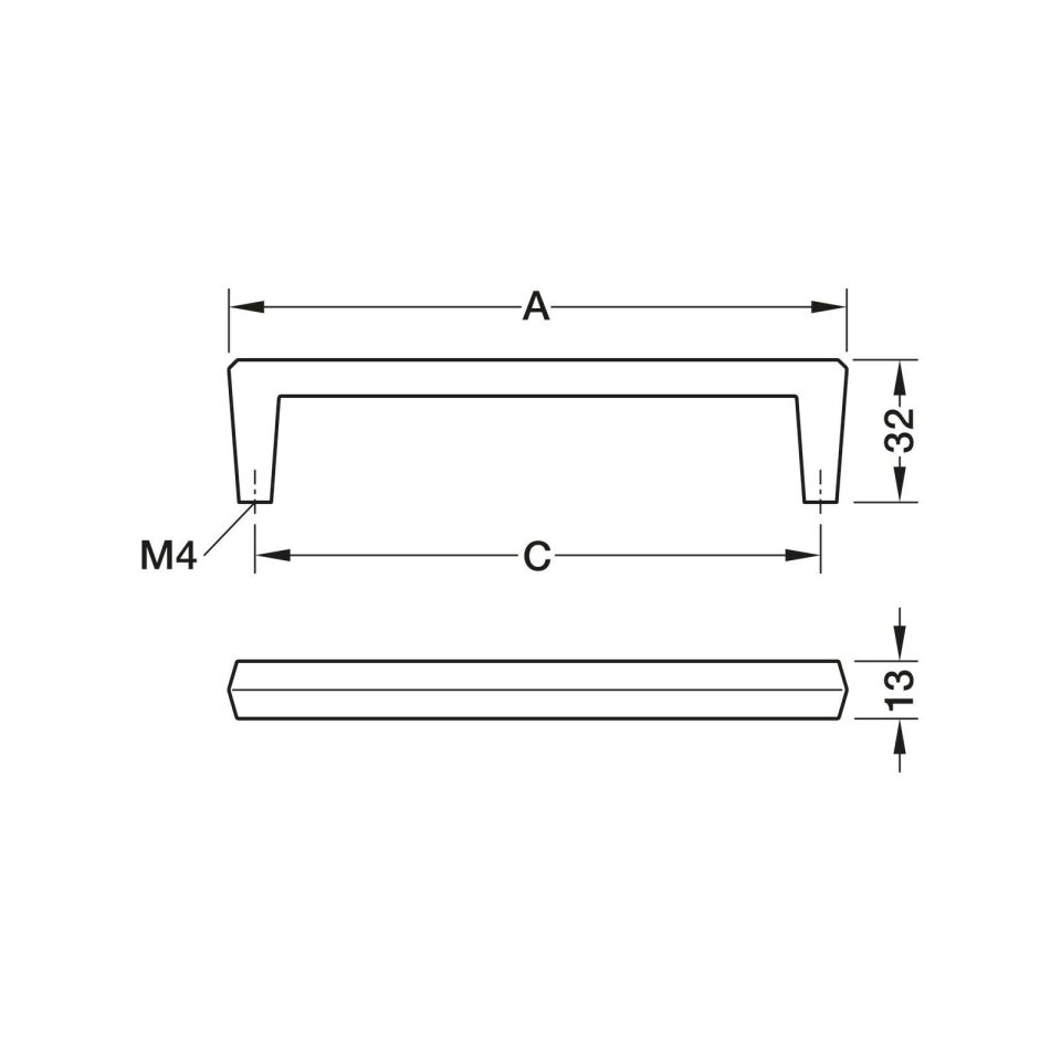 Hafele H2585 Kulp Mat Altın 320mm