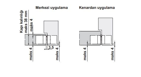 Hafele CDH 120S Gizli Menteşe Paslanmaz Çelik Renkli 316,120kg
