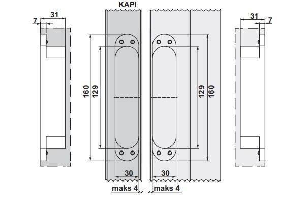 Hafele CDH 120S Gizli Menteşe Paslanmaz Çelik Renkli 316,120kg