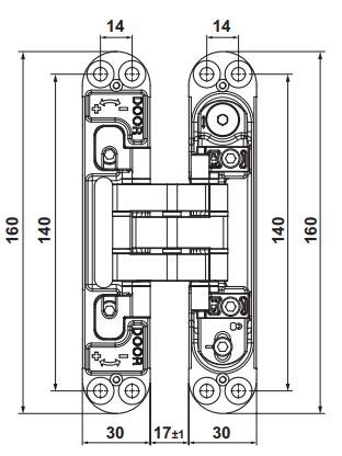 Hafele CDH 120S Gizli Menteşe Paslanmaz Çelik Renkli 316,120kg
