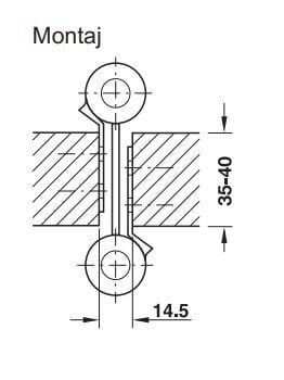 Hafele Çarpma Kapı Menteşesi Nikel 27kg 125mm