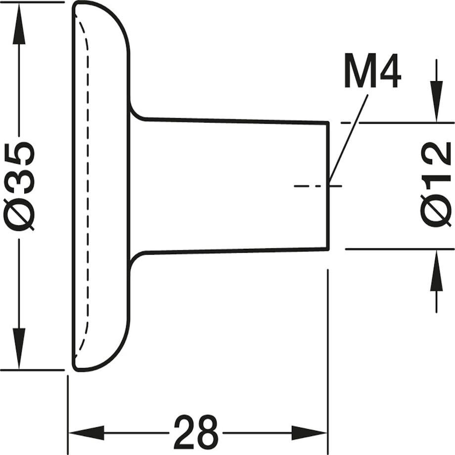 Hafele H2580 Düğme Kulp Parlak Krom