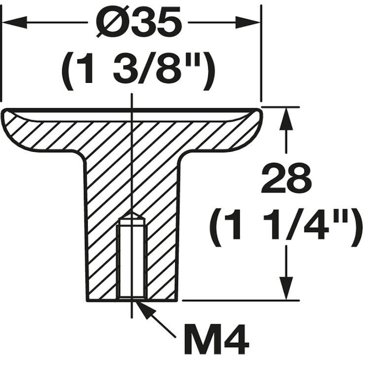 Hafele H2580 Düğme Kulp Parlak Krom