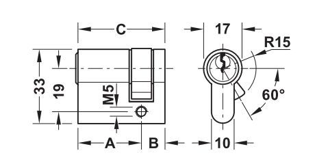 Hafele PC 03 Yarım Barel Nikel 31x9mm
