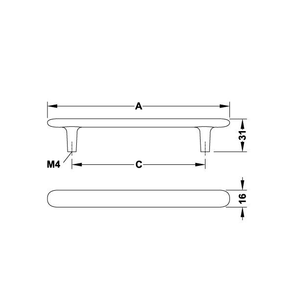 Hafele Mobilya Kulpu H2135 160mm Mat Beyaz