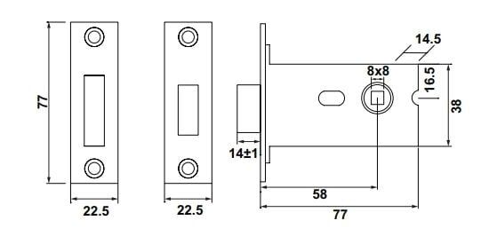 Hafele H58.01 Dilden Kilit WC Mat Nikel 58/22,5mm