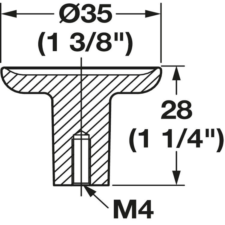 Hafele H2580 Düğme Kulp Mat Siyah