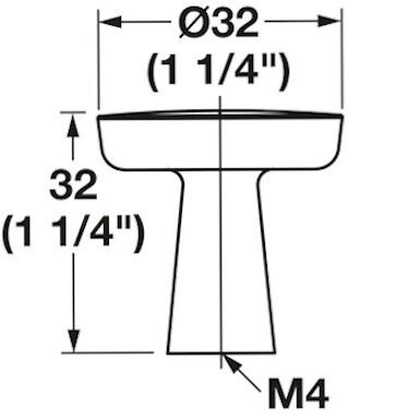Hafele H2570 Düğme Kulp Mat Altın