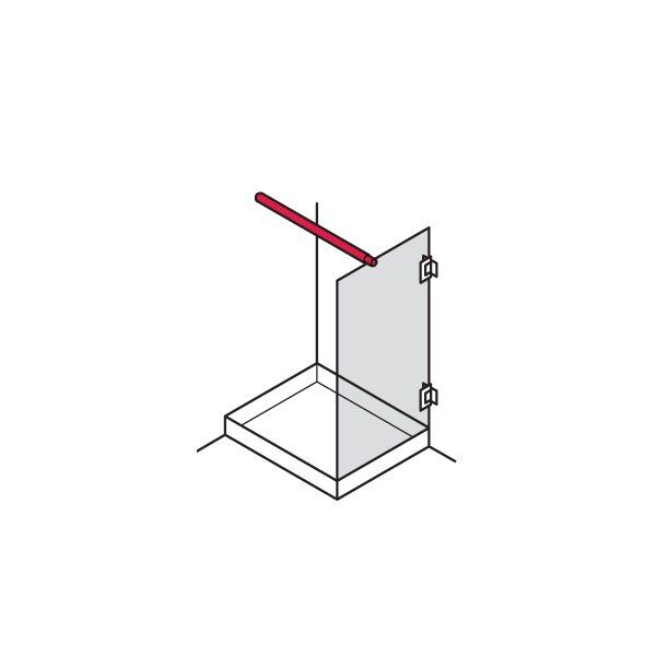 Hafele 90° Cam Gergi Çubuğu,1050mm,Parlak Krom