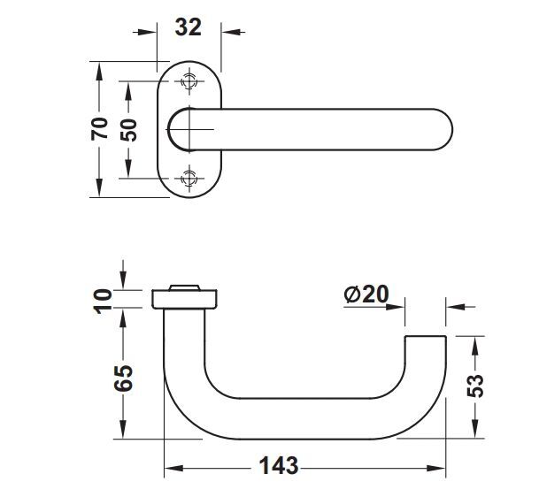 Hafele ROLAND-THIN II Kapı Kolu Paslanmaz Çelik Mat