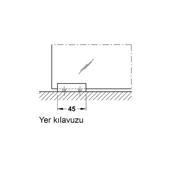 Hafele Slıdo D-Li12 80F Cam Kayar Kapı Seti Yavaşlatıcılı Gümüş Renkli