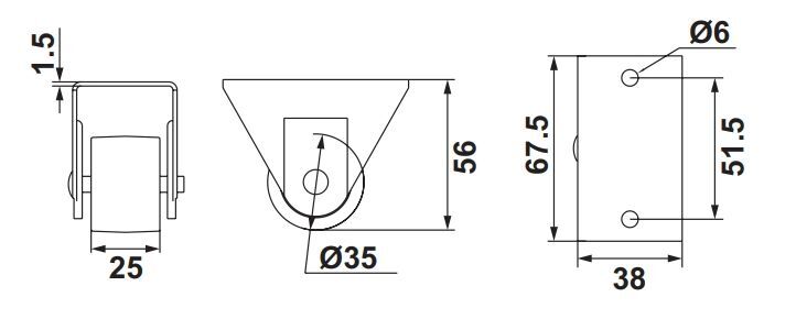 Hafele PESANTE Sabit Frensiz Tekerlek Turuncu Ø35x56mm