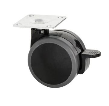 Hafele ELGA Plakalı Frenli Tekerlek Antrasit/Siyah  Ø60x74mm