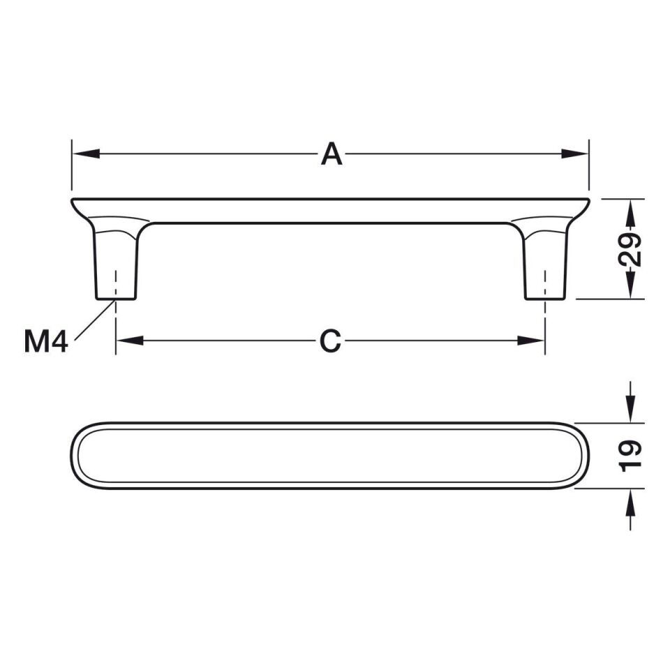 Hafele H2320 Kulp, Titanyum 128mm