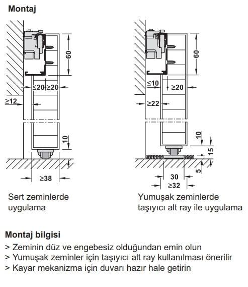 Hafele Design 80-M Ahşap Kayar Seti 1100mm