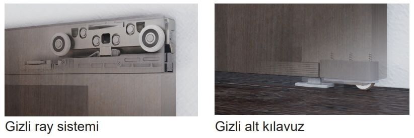 Hafele Design 80-M Ahşap Kayar Seti 1100mm