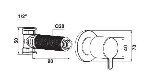 Hafele ACTIFLO Ankastre Stop Valf G(1/2'') Parlak Altın