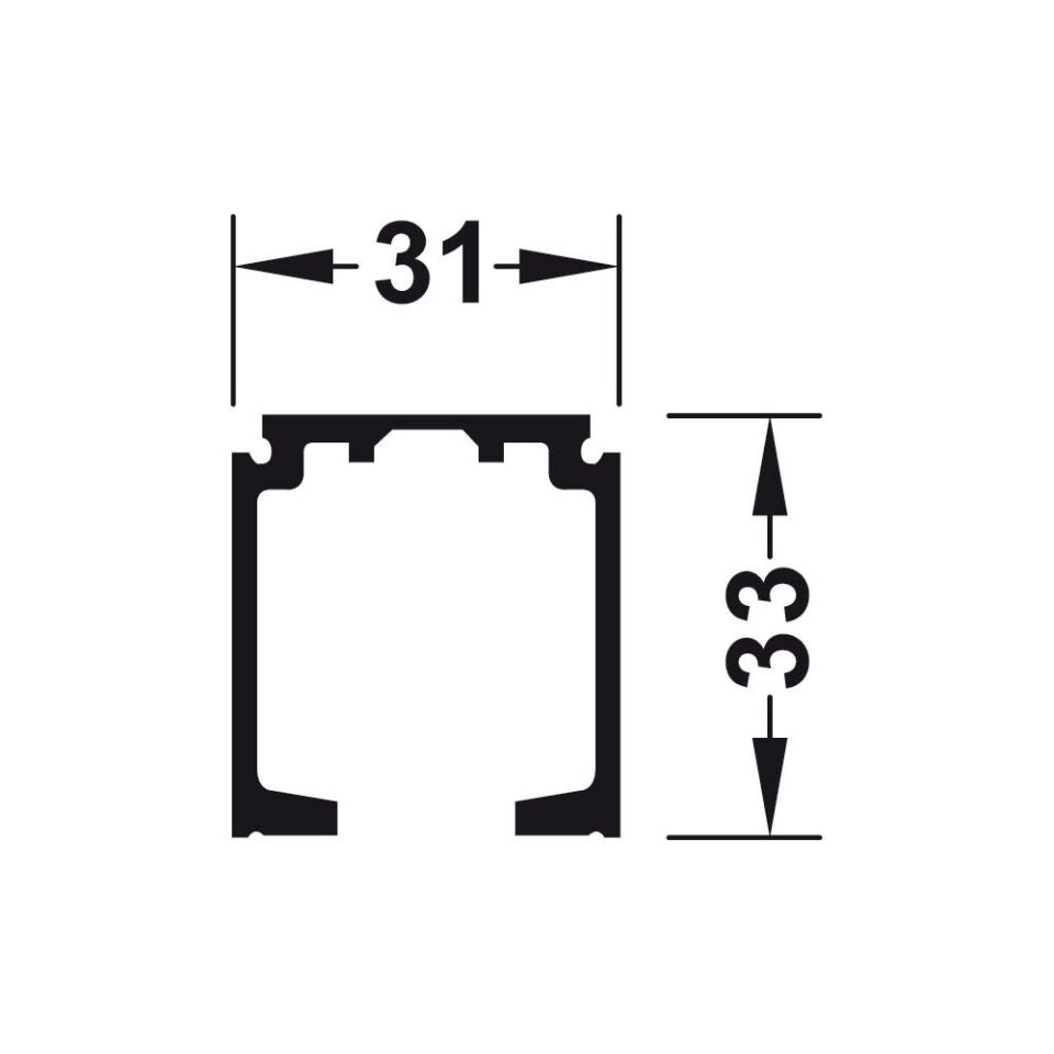 Hafele Slido D- Line11 G x Y: 31 x 33 mm Tekli Taşıyıcı Ray