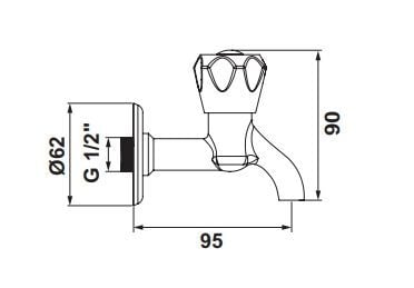 Hafele Kısa Musluk 1/2'' Parlak Krom