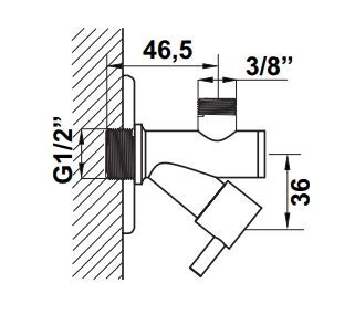Hafele Filtreli Ara Musluk 1/2''-3/8'' Parlak Krom