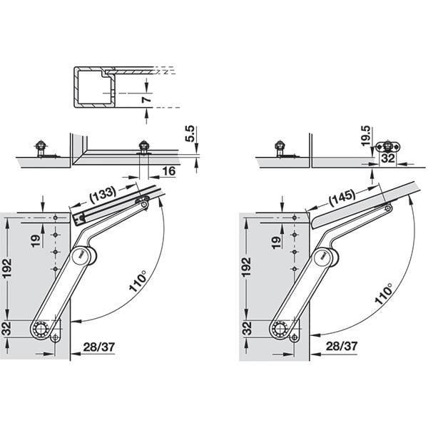 Hafele Maxi Makas Seti C 37mm, Nikel Renk