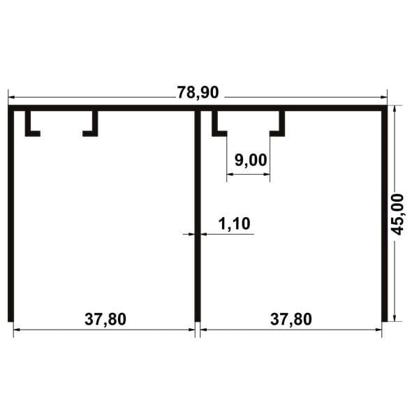 Hafele Multisoft 60 Üst Ray Alü. Eloksal 2.7m