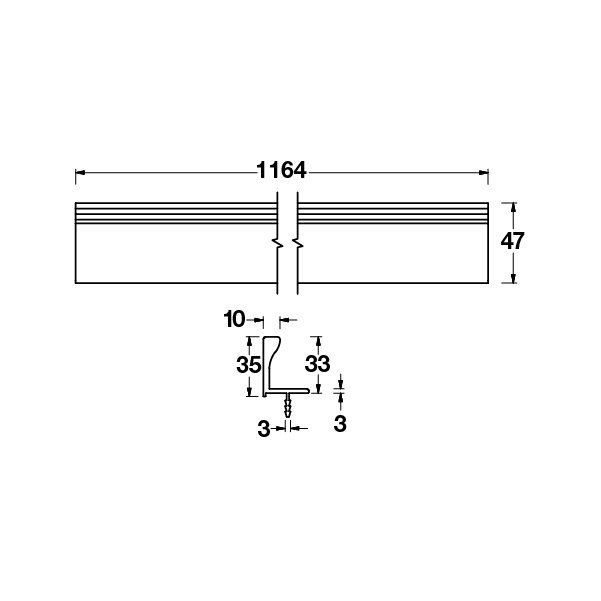 Hafele Profil Kulp Loop 1164mm Parlak Krom