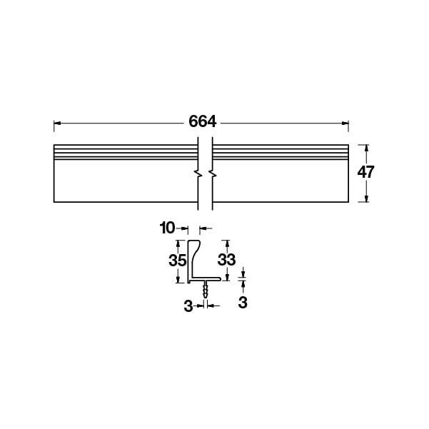 Hafele Profil Kulp Loop 664mm Parlak Krom