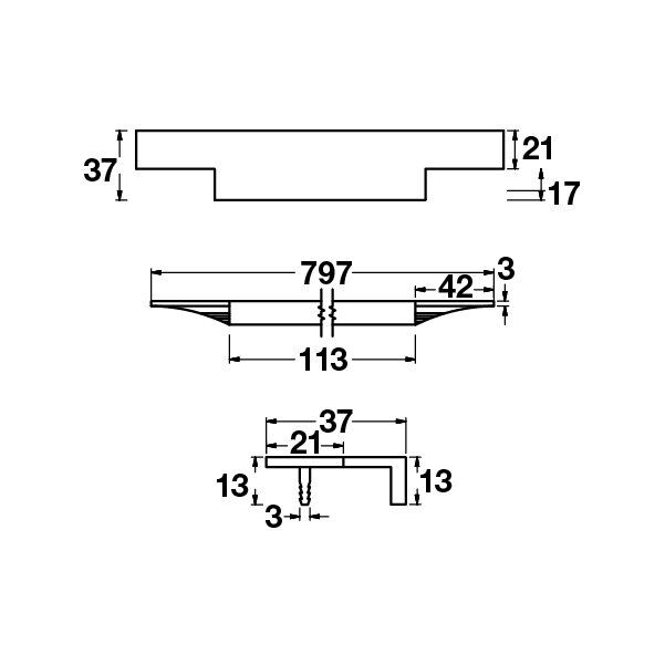 Hafele Profil Kulp Stairway2 797mm Parlak Krom