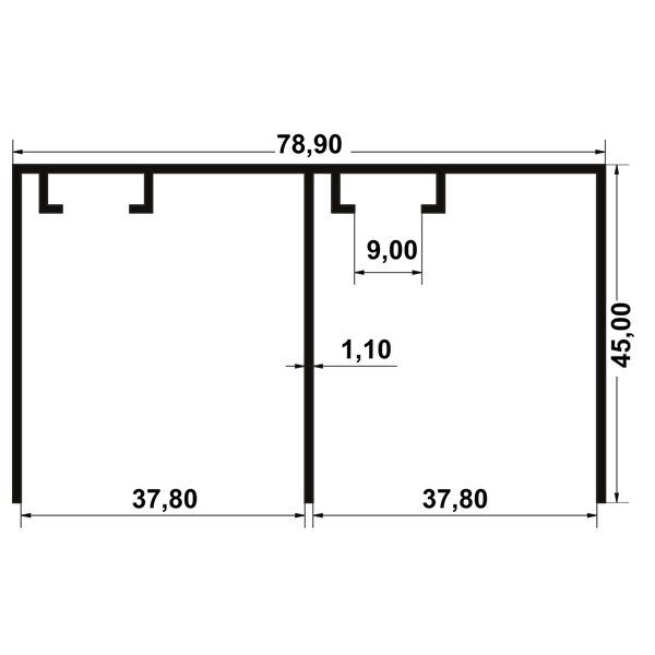 Hafele Multisoft 60 Üst Ray Alü. Ham 2.5m