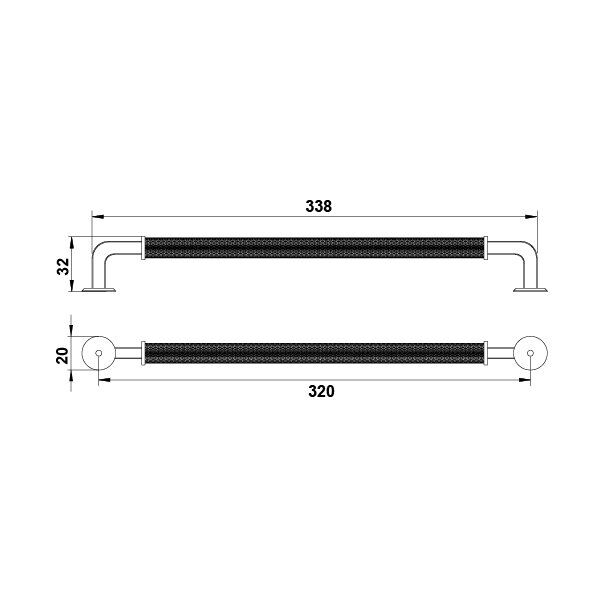 Hafele Mobilya Kulpu Aron 320mm Mat Siyah