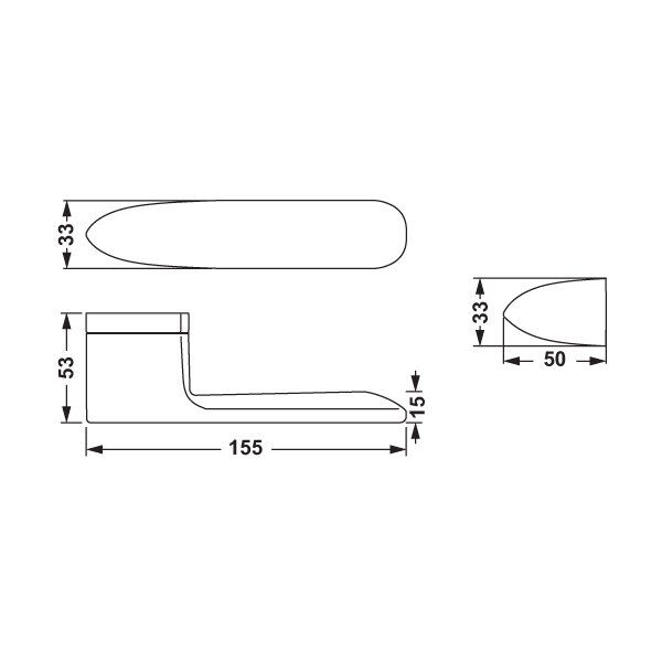 Hafele Kapı Kolu Seti Gemini Banyo  WC Mat Nikel