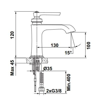 Hafele ROMANO Lavabo Bataryası Parlak Krom