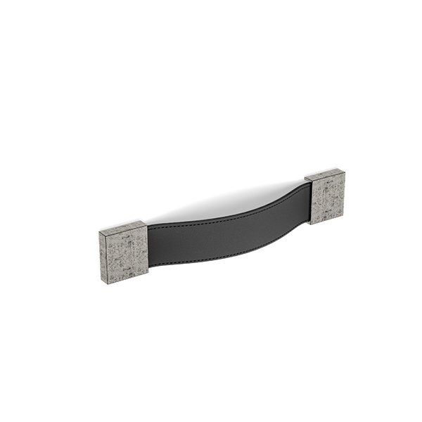 Hafele Deri Mobilya Kulpu Tage 128mm Antik Gümüş-Siyah