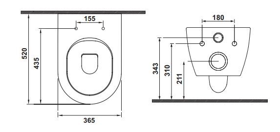 Hafele SOLIS WALL R52 Asma Klozet Parlak Beyaz