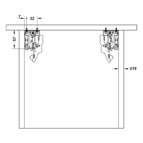 Hafele Gizli Ray Tam Açılım Bas-Aç Matrix Um A30 500mm Galvaniz