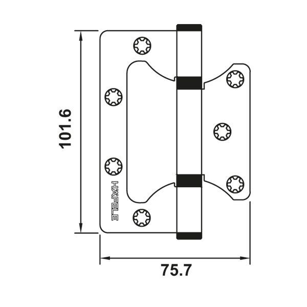 Hafele Çelik Kelebek Menteşe 102x2,5mm, Siyah Renk