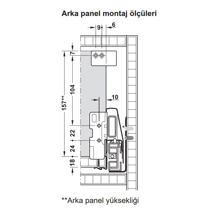 Hafele İç Çekmece Seti 60'lık Modül İçin Kare Bordürlü 50'lik Beyaz