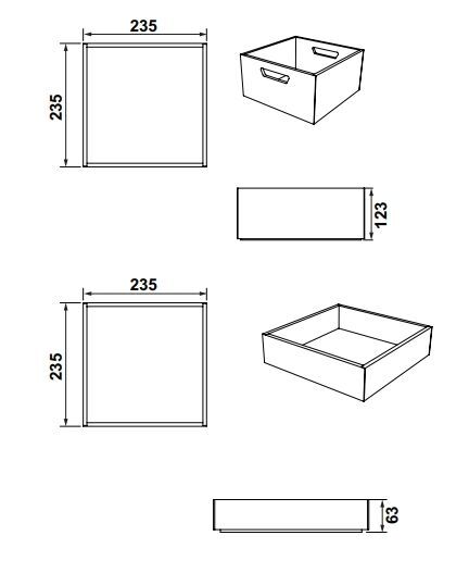 Hafele LEGRO Ahşap Çatal Kaşıklık Koyu Meşe 235x235x123