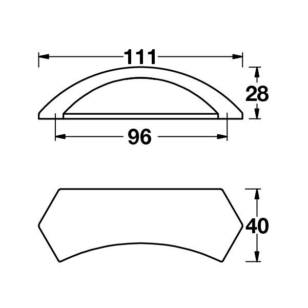 Hafele Kabuk Çekmece Kulpu Nove 96mm Mat Siyah