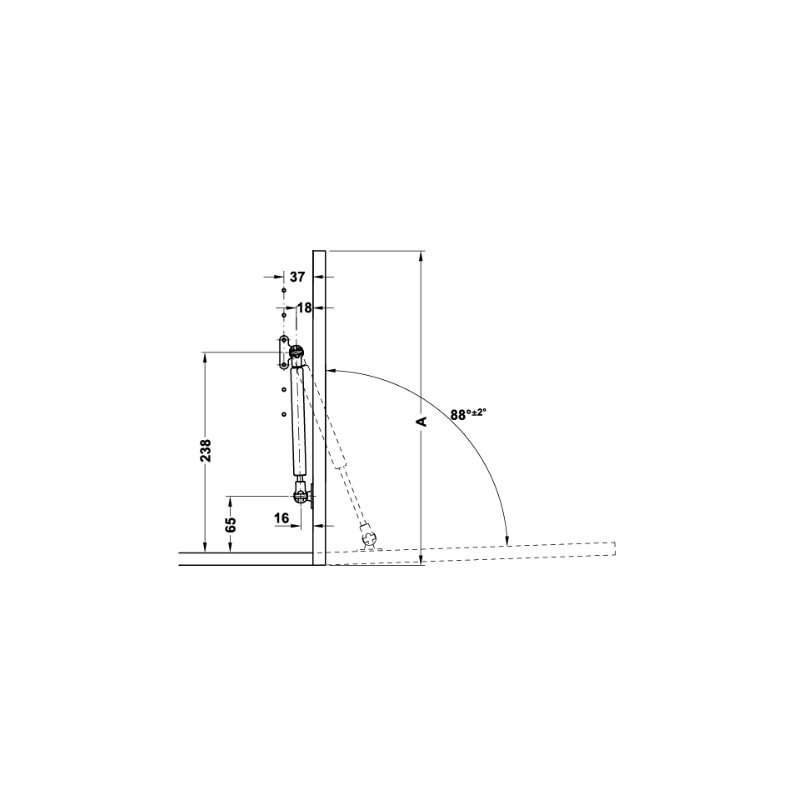 Hafele MICROWINCH Düşer Kapak Makası Siyah 60N