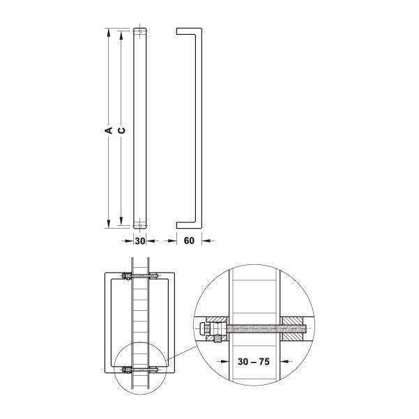 Hafele Çift Taraflı Cam Bağlantı Elemanı 8  12mm